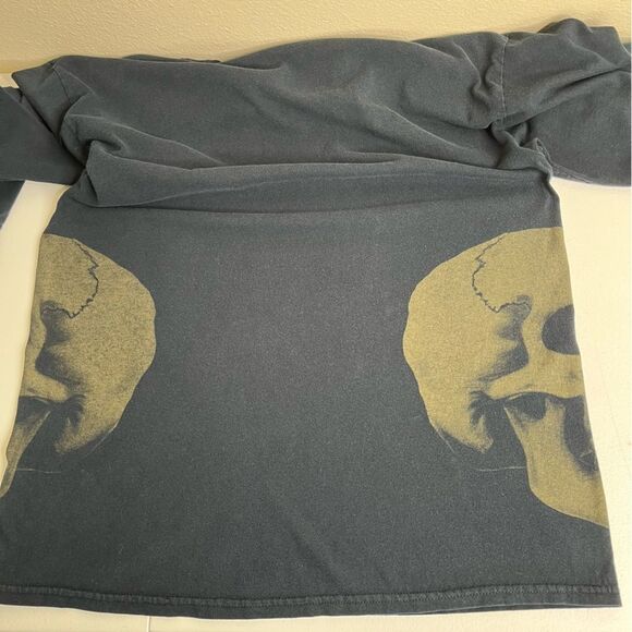 Gildan Sick Boy Motorcycle Skull Black Long Sleeve Crew Neck T Shirt Men Large - Picture 9 of 16